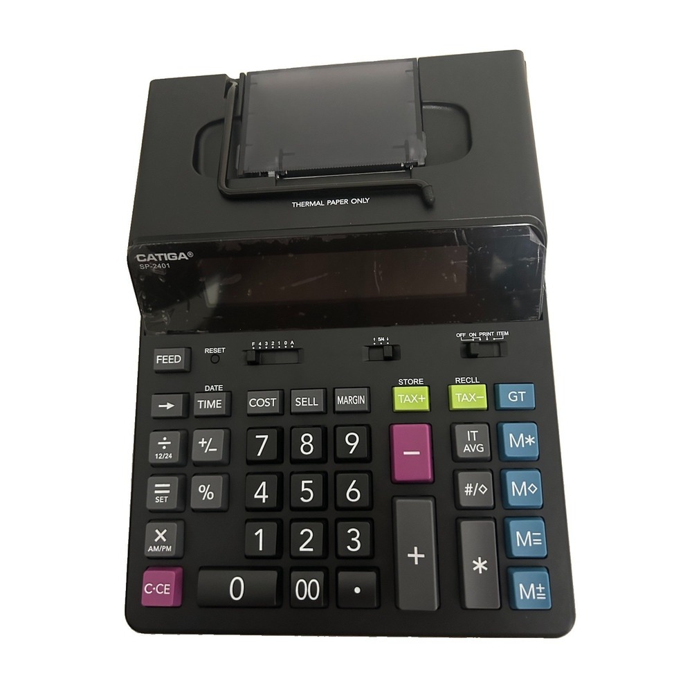 CATIGA 12 Digit Thermal Printing Calculator with Tape Print Out Ink-Free SP-2401
